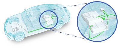 Thermoplastic tubes in areas around fuel tanks