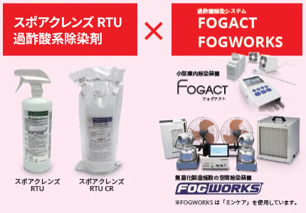 スポアクレンズRTU 過酸化系薬剤 × 過酢酸除染システム FOGACT FOGWORKS